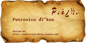 Petrovics Ákos névjegykártya